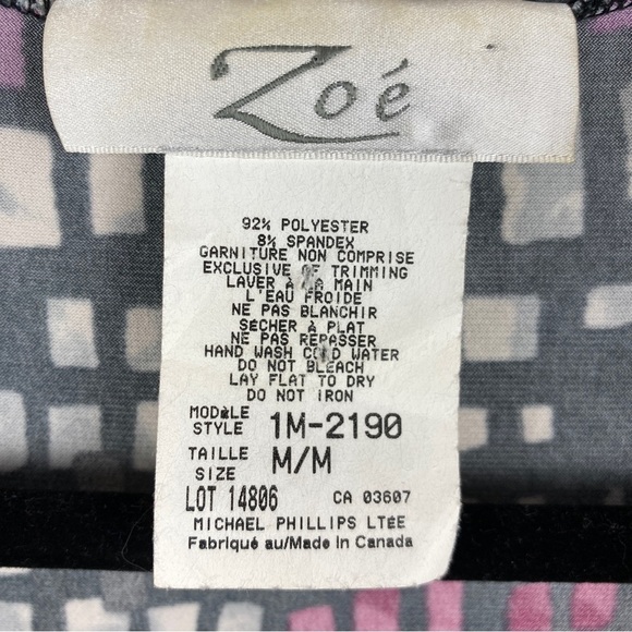 Zoe Classic Geometric Longline Open Front Long Sleeve Cardigan Medium Purple - Picture 6 of 10